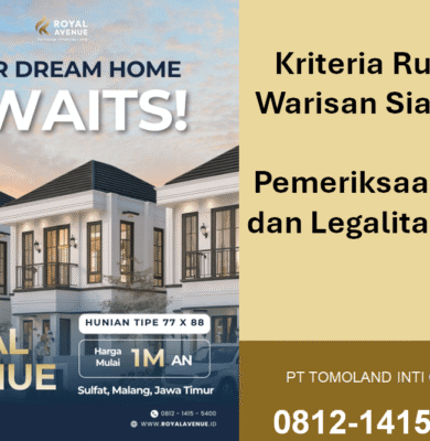 Kriteria Rumah Warisan Siap Jual: Pemeriksaan Fisik dan Legalitas Awal