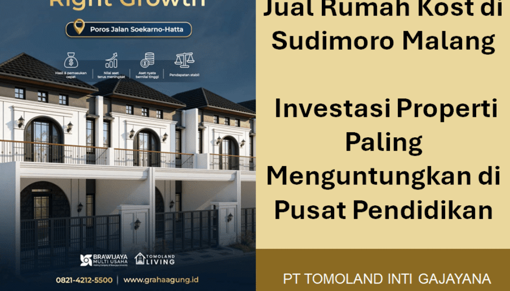 Jual Rumah Kost di Sudimoro Malang: Lokasi Strategis Dekat Kampus UB & Pusat Bisnis