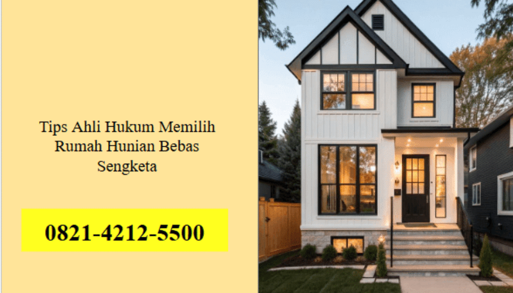 Tips Ahli Hukum Memilih Rumah Hunian Bebas Sengketa