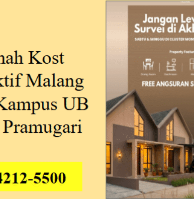 Rumah Kost Produktif Malang dekat Kampus UB untuk pramugari, investasi kost strategis dengan potensi arus kas stabil.