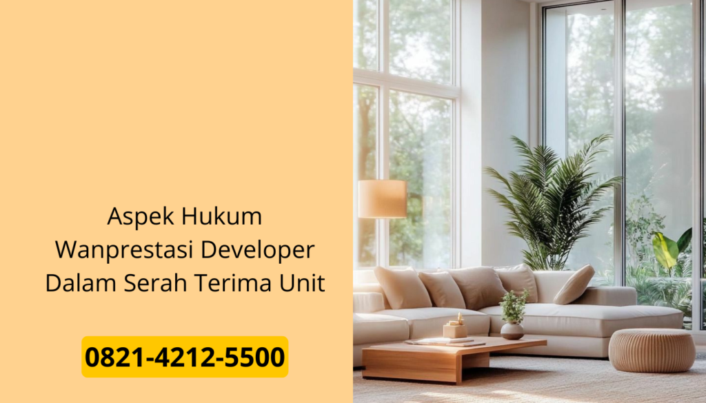 Aspek Hukum Wanprestasi Developer Dalam Serah Terima Unit