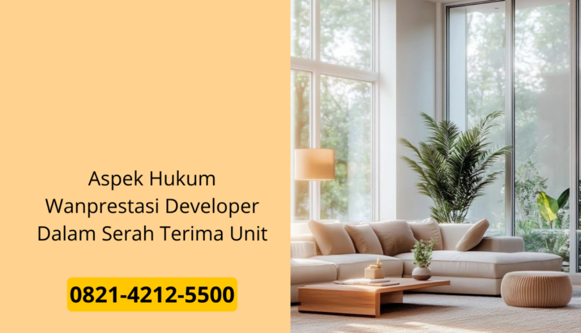 Aspek Hukum Wanprestasi Developer Dalam Serah Terima Unit
