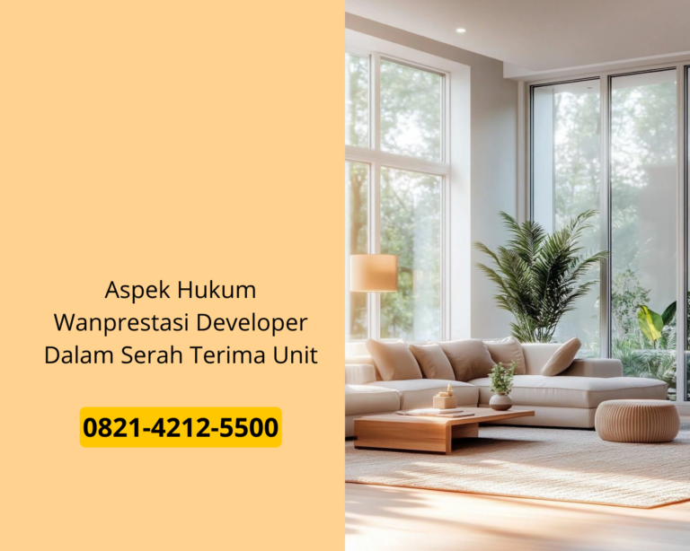 Aspek Hukum Wanprestasi Developer Dalam Serah Terima Unit